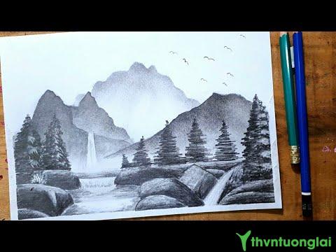Cách VẼ TRANH PHONG CẢNH bởi vì BÚT CHÌ  How to lớn draw easy scenery with  pencil  YouTube